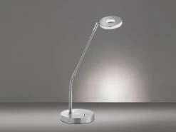 Fischer & Honsel LED Schreibtischlampe DENT Silber Mit Dimmer - Höhe 60cm -Heimbeleuchtung Angebote led schreibtischlampe dent silber mit dimmer hoehe 2