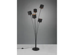 MeineWunschleuchte LED Stehleuchte 5 Flammig Metall, Stoffschirm Schwarz Gold, Höhe 163cm -Heimbeleuchtung Angebote led stehleuchte 5 flammig metall stoffschirm schwa 4