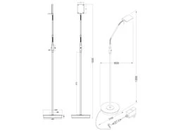 Trio Leuchten LED Stehleuchte BERGAMO Messing Flexibel Sensordimmer - Höhe 135cm -Heimbeleuchtung Angebote led stehleuchte bergamo messing flexibel sensordim 5