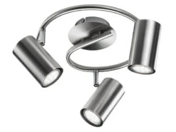 MeineWunschleuchte LED Strahler FAINA 3 Flammig Rund In Nickel Matt - Spots Dreh-und Schwenkbar