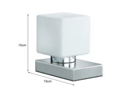 MeineWunschleuchte LED Tischleuchte Glasschirm Weiß Sockel Silber - Touch Dimmbar, Höhe 14cm -Heimbeleuchtung Angebote led tischleuchte glasschirm weiss sockel silber to 3