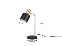 MeineWunschleuchte LED Tischleuchte Gold & Metallschirm Schwarz Höhe 44cm -Heimbeleuchtung Angebote led tischleuchte gold metallschirm schwarz hoehe 4 3
