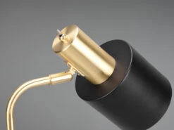 MeineWunschleuchte LED Tischleuchte Gold & Metallschirm Schwarz Höhe 44cm -Heimbeleuchtung Angebote led tischleuchte gold metallschirm schwarz hoehe 4 5