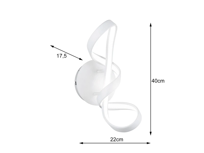 Reality Leuchten LED Wandleuchte PERUGIA Metall Weiß Matt 3 Stufen Dimmer - Höhe 40cm 4 Reality Leuchten LED Wandleuchte PERUGIA Metall Weiß Matt 3 Stufen Dimmer - Höhe 40cm – Bild 4