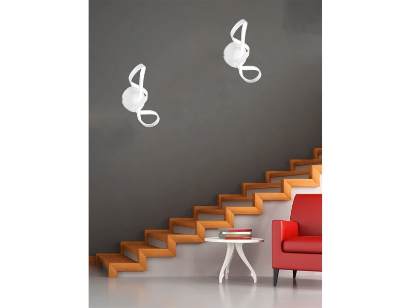 Reality Leuchten LED Wandleuchte PERUGIA Metall Weiß Matt 3 Stufen Dimmer - Höhe 40cm 5 Reality Leuchten LED Wandleuchte PERUGIA Metall Weiß Matt 3 Stufen Dimmer - Höhe 40cm – Bild 5