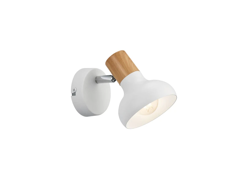 MeineWunschleuchte LED Wandstrahler Aus Metall In Weiß & Holzoptik, Höhe 17cm 2 MeineWunschleuchte LED Wandstrahler Aus Metall In Weiß & Holzoptik, Höhe 17cm – Bild 2