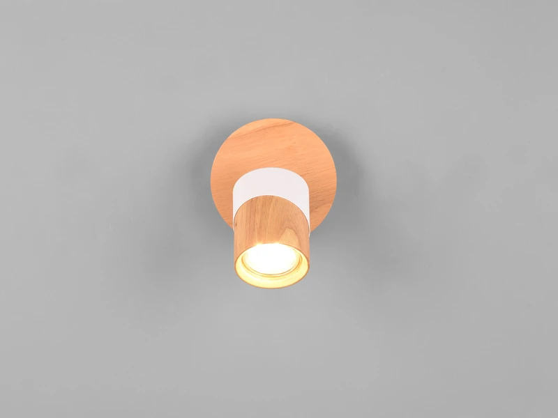 MeineWunschleuchte LED Wandstrahler Korpus Und Lampenschirm Naturholz & Metall Weiß, Höhe 13cm 5 MeineWunschleuchte LED Wandstrahler Korpus Und Lampenschirm Naturholz & Metall Weiß, Höhe 13cm – Bild 5