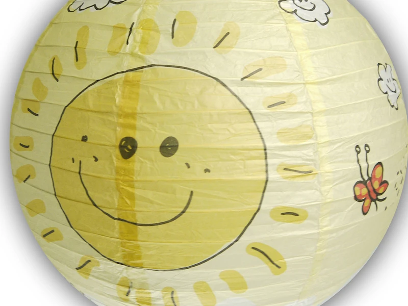 Niermann Papier Lampenschirm Fürs Kinderzimmer Mit Fröhlichem Sonnen Motiv Ø 40cm 3 Niermann Papier Lampenschirm Fürs Kinderzimmer Mit Fröhlichem Sonnen Motiv Ø 40cm – Bild 3