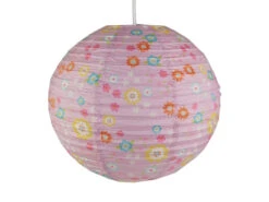 Niermann Papier Lampenschirm Fürs Kinderzimmer Mit Fröhlichem Blümchen Muster Ø 40cm