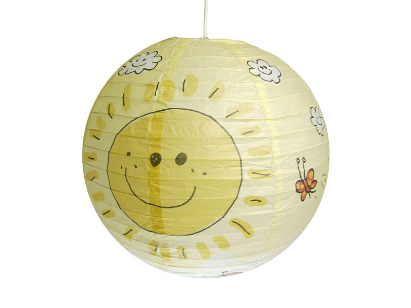 Niermann Papier Lampenschirm Fürs Kinderzimmer Mit Fröhlichem Sonnen Motiv Ø 40cm 1 Niermann Papier Lampenschirm Fürs Kinderzimmer Mit Fröhlichem Sonnen Motiv Ø 40cm