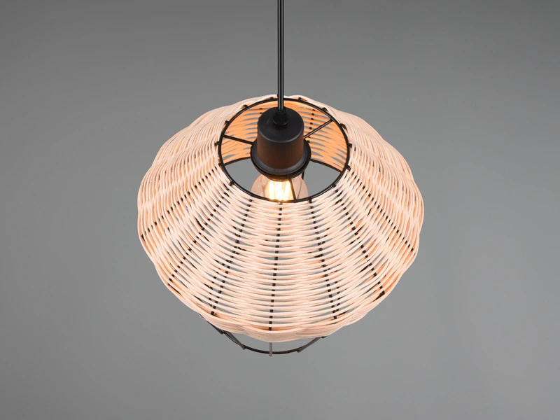 Reality Leuchten Pendelleuchte BORKA Mit Rattan Geflecht Natur Und Gitter Im Boho Stil Ø 30cm 7 Reality Leuchten Pendelleuchte BORKA Mit Rattan Geflecht Natur Und Gitter Im Boho Stil Ø 30cm – Bild 7