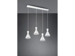 Reality Leuchten Pendelleuchte ENZO 4 Flammig Metallschirme Weiß, 90cm Breit -Heimbeleuchtung Angebote pendelleuchte enzo 4 flammig metallschirme weiss 9 3