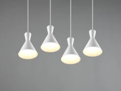 Reality Leuchten Pendelleuchte ENZO 4 Flammig Metallschirme Weiß, 90cm Breit -Heimbeleuchtung Angebote pendelleuchte enzo 4 flammig metallschirme weiss 9 4