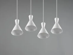 Reality Leuchten Pendelleuchte ENZO 4 Flammig Metallschirme Weiß, 90cm Breit -Heimbeleuchtung Angebote pendelleuchte enzo 4 flammig metallschirme weiss 9 5