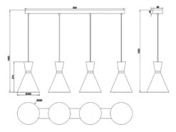 Reality Leuchten Pendelleuchte ENZO 4 Flammig Metallschirme Weiß, 90cm Breit -Heimbeleuchtung Angebote pendelleuchte enzo 4 flammig metallschirme weiss 9 8
