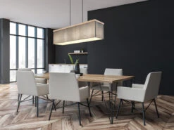 Globo Pendelleuchte OSSI Mit Stoff Lampenschirm Und Holzoptik, 80cm Breit -Heimbeleuchtung Angebote pendelleuchte ossi mit stoff lampenschirm und holz 5