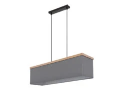 Globo Pendelleuchte OSSI Mit Stoff Lampenschirm Und Holzoptik, 80cm Breit -Heimbeleuchtung Angebote pendelleuchte ossi mit stoff lampenschirm und holz 7