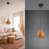 Reality Leuchten Pendelleuchte SPROUT Mit Rattan Geflecht Natur Im Boho Stil Ø 17cm