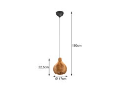 Reality Leuchten Pendelleuchte SPROUT Mit Rattan Geflecht Natur Im Boho Stil Ø 17cm -Heimbeleuchtung Angebote pendelleuchte sprout mit rattan geflecht natur im 1 3