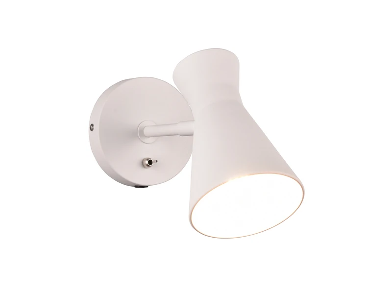 MeineWunschleuchte Retro LED Wandstrahler Mit Stecker Und Schalter Aus Metall Weiß, Höhe 16cm 2 MeineWunschleuchte Retro LED Wandstrahler Mit Stecker Und Schalter Aus Metall Weiß, Höhe 16cm – Bild 2