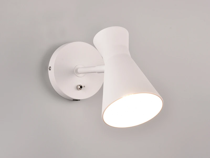 MeineWunschleuchte Retro LED Wandstrahler Mit Stecker Und Schalter Aus Metall Weiß, Höhe 16cm 3 MeineWunschleuchte Retro LED Wandstrahler Mit Stecker Und Schalter Aus Metall Weiß, Höhe 16cm – Bild 3