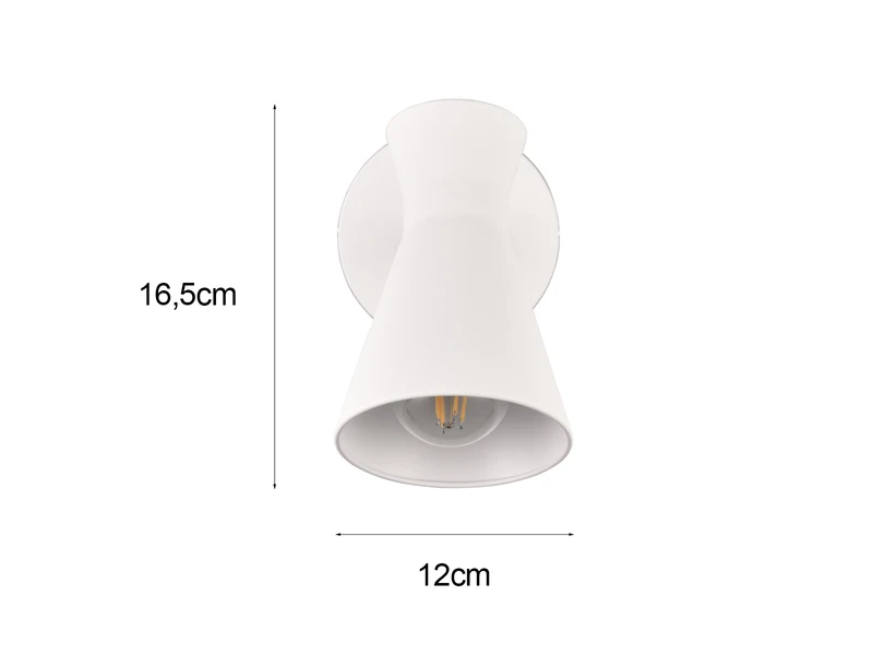 MeineWunschleuchte Retro LED Wandstrahler Mit Stecker Und Schalter Aus Metall Weiß, Höhe 16cm 4 MeineWunschleuchte Retro LED Wandstrahler Mit Stecker Und Schalter Aus Metall Weiß, Höhe 16cm – Bild 4