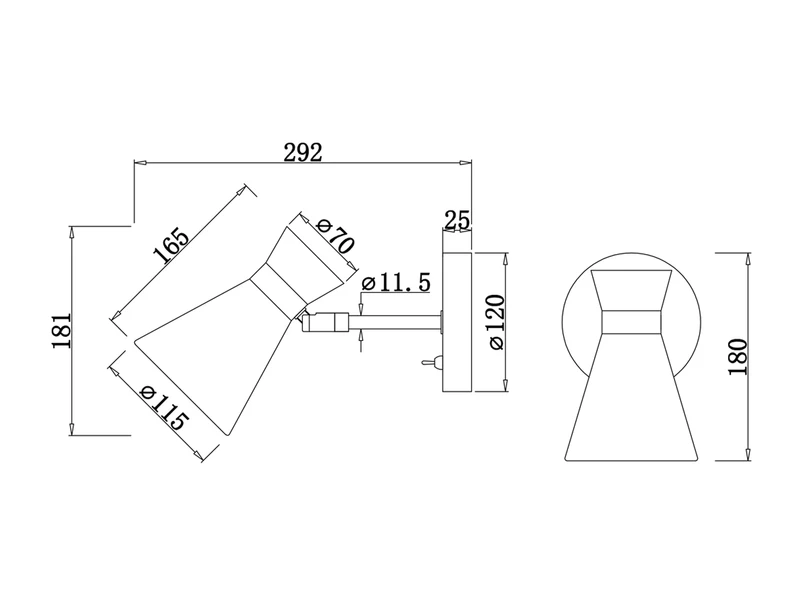 MeineWunschleuchte Retro LED Wandstrahler Mit Stecker Und Schalter Aus Metall Weiß, Höhe 16cm 8 MeineWunschleuchte Retro LED Wandstrahler Mit Stecker Und Schalter Aus Metall Weiß, Höhe 16cm – Bild 8