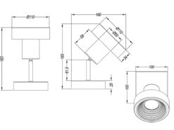 Trio Leuchten Retro Wand- & Deckenstrahler LEON 1 Flammig Silber Spot Schwenkbar -Heimbeleuchtung Angebote retro wand deckenstrahler leon 1 flammig silber sp 3