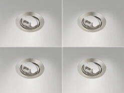 Trio Leuchten Runde Einbaustrahler Decke Im 4er Set Schwenkbar Silber Matt GU10