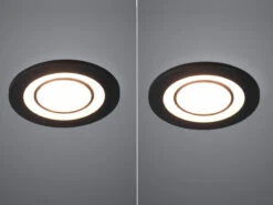 Trio Leuchten Runder LED Deckeneinbaustrahler 2er Set In Schwarz Matt Ø 8,2cm -Heimbeleuchtung Angebote runder led deckeneinbaustrahler 2er set in schwarz 2