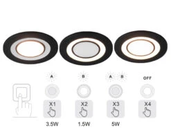 Trio Leuchten Runder LED Deckeneinbaustrahler 2er Set In Schwarz Matt Ø 8,2cm -Heimbeleuchtung Angebote runder led deckeneinbaustrahler 2er set in schwarz 7