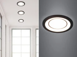 Trio Leuchten Runder LED Deckeneinbaustrahler CORE In Schwarz Matt Ø 14,8cm