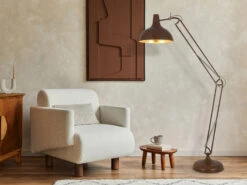 Globo Schwenkbare Stehleuchte CONNY Mit Metallschirm Rost Gold, Höhe 217cm