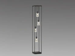 Fischer & Honsel Stehlampe ISKA Mehrflammig Schwarz Mit Rauchglas - Höhe 142,5cm -Heimbeleuchtung Angebote stehlampe iska mehrflammig schwarz mit rauchglas h 2