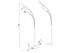 Reality Leuchten Stehleuchte DITO Mehrflammig 5 Arme Metall Schwarz, Höhe 210cm -Heimbeleuchtung Angebote stehleuchte dito mehrflammig 5 arme metall schwarz 7