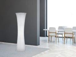 Reality Leuchten Stehleuchte Lichtsäule Aus Stoff GRAVIS Rund Zylinder 123cm Ø35cm In Weiß