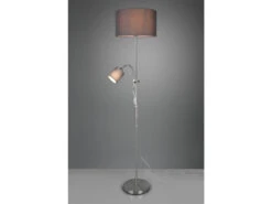 Reality Leuchten Stehleuchte OWEN Flexarm Mit Leselicht Silber & Stoffschirm Grau - Höhe 160cm -Heimbeleuchtung Angebote stehleuchte owen flexarm mit leselicht silber stof 2