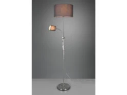 Reality Leuchten Stehleuchte OWEN Flexarm Mit Leselicht Silber & Stoffschirm Grau - Höhe 160cm -Heimbeleuchtung Angebote stehleuchte owen flexarm mit leselicht silber stof 3