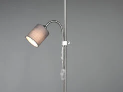 Reality Leuchten Stehleuchte OWEN Flexarm Mit Leselicht Silber & Stoffschirm Grau - Höhe 160cm -Heimbeleuchtung Angebote stehleuchte owen flexarm mit leselicht silber stof 5