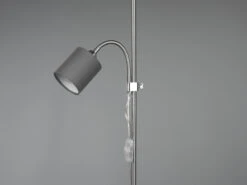 Reality Leuchten Stehleuchte OWEN Flexarm Mit Leselicht Silber & Stoffschirm Grau - Höhe 160cm -Heimbeleuchtung Angebote stehleuchte owen flexarm mit leselicht silber stof 6