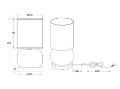 Trio Leuchten Tischleuchte ELIO Mit Glasfuß Amber Und Stoffschirm Schwarz, Höhe 28cm -Heimbeleuchtung Angebote tischleuchte elio mit glasfuss amber und stoffschi 5