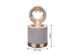 Reality Leuchten Tischleuchte JUDY Samt Grau/Messing Retro Style - Ø 11cm, Höhe 11cm -Heimbeleuchtung Angebote tischleuchte judy samt grau messing retro style 11 3