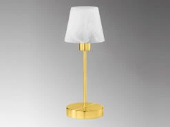 Trio Leuchten Tischleuchte LUIS II, Glas Weiß Sockel Messing Matt - Touchfunktion, Ø12cm -Heimbeleuchtung Angebote tischleuchte luis ii glas weiss sockel messing mat 2