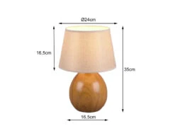 Reality Leuchten Tischleuchte LUXOR Keramik Holzoptik Mit Stoffschirm Beige, Höhe 35cm -Heimbeleuchtung Angebote tischleuchte luxor keramik holzoptik mit stoffschi 3