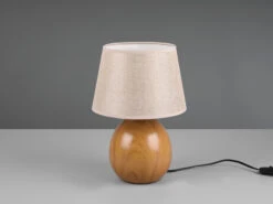 Reality Leuchten Tischleuchte LUXOR Keramik Holzoptik Mit Stoffschirm Beige, Höhe 35cm -Heimbeleuchtung Angebote tischleuchte luxor keramik holzoptik mit stoffschi 4