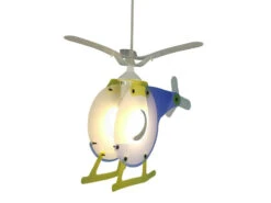 Niermann Verspielte Kinderzimmerpendelleuchte, Inkl. Leuchtmittel, Design HUBSCHRAUBER