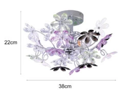 MeineWunschleuchte Verspielte LED Deckenleuchte Ø38cm Im Floralen Design - Chrom Multicolor -Heimbeleuchtung Angebote verspielte led deckenleuchte 38cm im floralen desi 2