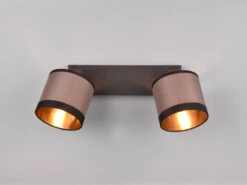 Reality Leuchten Wand- & Deckenstrahler DAVOS Mit Stoffschirmen In Taupe/Gold, Breite 35cm -Heimbeleuchtung Angebote wand deckenstrahler davos mit stoffschirmen in tau 2