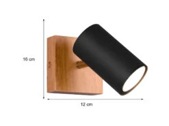 Trio Leuchten Wand- & Deckenstrahler MARLEY Schwarz Mit Holz 1-flammig Spot Schwenkbar -Heimbeleuchtung Angebote wand deckenstrahler marley schwarz mit holz 1 flam 2