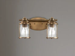 KICHLER Wandleuchte ASHLAND BAY In Messing Für Badezimmer & Wohnraum, Breite 36cm -Heimbeleuchtung Angebote wandleuchte ashland bay in messing fuer badezimmer 13